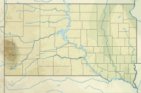 Map showing the location of Badlands National Park