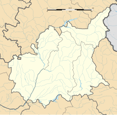 Mapa konturowa Alp Górnej Prowansji, po lewej nieco na dole znajduje się punkt z opisem „Sigonce”