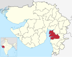 Location of Bharuch district in Gujarat