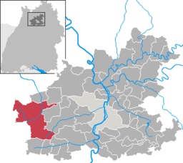 Läget för Eppingen i Landkreis Heilbronn