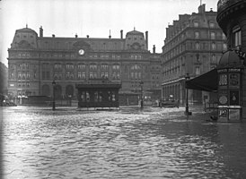 Der Gare Saint-Lazare in Paris am 28. Januar 1910