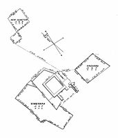 The "Alemany Plat" prepared by the United States General Land Office to define the property restored to the Catholic Church by the Public Land Commission, later confirmed by presidential proclamation on March 18, 1865.[134]