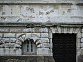 World War II bomb damage still visible on the Atterbury Street wall