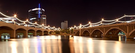 Tempe Town Lake at night