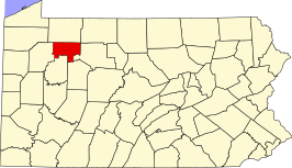 Locatie van Forest County in Pennsylvania