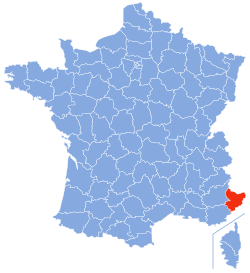 Location of Alpes-Maritimes in France