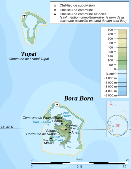 Kaart van Bora Bora