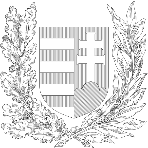 File:Coat of arms of Hungary (1918-1919; oak and olive branches; monochrome).svg