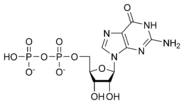 Chemical structure of guanosine diphosphate