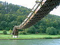 Footbridge over river Altmühl/Main-Danube Canal at Essing, Germany