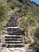 Escalones en una sección del camino.