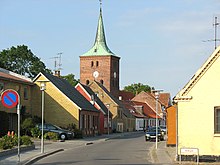 Rødby – Blick auf das Zentrum mit der einzigen Kirche des Ortes