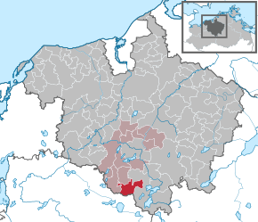 Poziția Reimershagen pe harta districtului Rostock