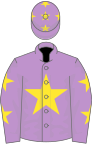 Mauve, Yellow star, Mauve sleeves, Yellow stars and stars on cap