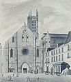 Façana de l'antiga abadia de Sainte-Geneviève de París, tal com va ser fins a mitjan segle xviii.