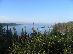 Mouth of the river, some 20 km east in Baie-Johan-Beetz (Municipality)