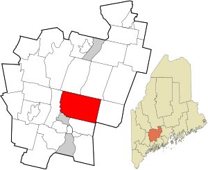 Location in Kennebec County and the state of مینے.