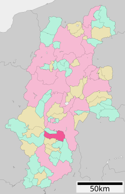 Location of Komagane in Nagano Prefecture