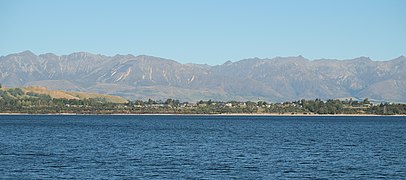 Manapouri township from Lake Manapouri