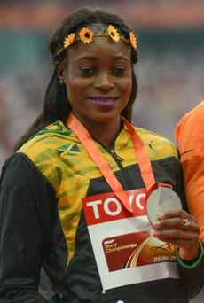 Elaine Thompson Pekingin MM-kilpailuissa 2015.