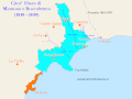 Mapa do território e das cidades livres de Menton e Roquebrune em 1848.