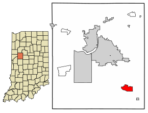 Location of Stockwell in Tippecanoe County, Indiana.