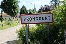 Usa ka karatula sa pagsulod sa Vroncourt