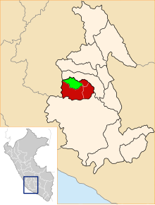 Location of Santiago de Lucanamarca in the Huanca Sancos Province