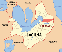 Mapa de Laguna con Kalayaan resaltado