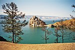 A rocky islet on the lake