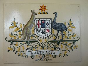 Australian Coat of Arms on Government House on Norfolk Island