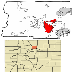 Location of Boulder in Boulder County, Colorado