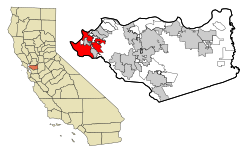 Localização no condado de Contra Costa