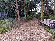 A less beautiful resting area at my alma mater that usually also lacked seating because this bench was broken 5/12 months of the year.