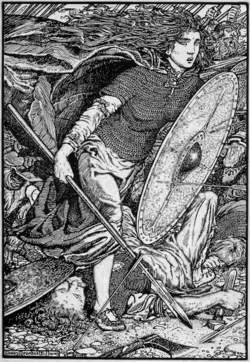 Lagertha, litografie podle Morrise Meredith Williamse (1913)