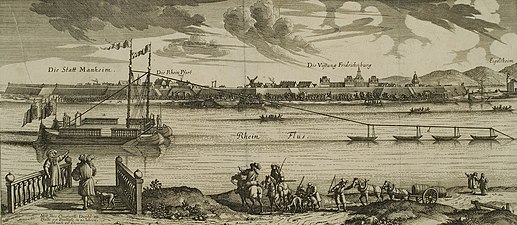 «Fligende Brücke» i Mannheim, 1669.