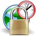 Gnome globe current event plus Padlock.svg