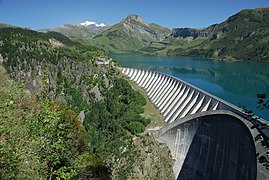 Barrage de Roselend en 2007.