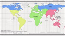 Carte des quatre blocs économiques terrestres.