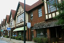 Tudor Revival architecture strip mall 120 Avondale Road, Avondale Estates