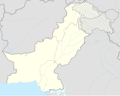 Mapa konturowa Pakistanu, u góry po prawej znajduje się punkt z opisem „Skardu”