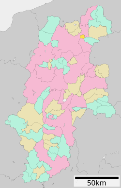 Location of Obuse in Nagano Prefecture