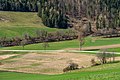 English: Landscape on Magdalensberg Straße Deutsch: Landschaft an der Magdalensberg Straße und Julische Alpen im Hintergrund