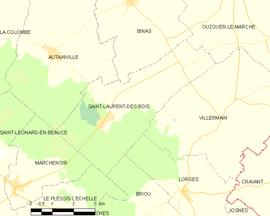 Mapa obce Saint-Laurent-des-Bois