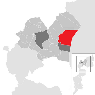 Lage der Gemeinde Oggau am Neusiedler See im Bezirk Eisenstadt-Umgebung (anklickbare Karte)