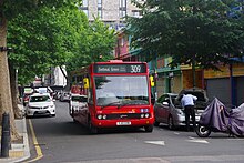 Optare Solo bus on route 309 passing Aberfeldy Estate.