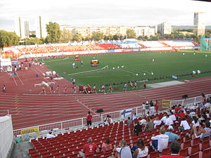 Blick auf die Osttribüne des Karađorđe