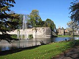 Stadspark, vijver en fontein nabij De Vijf Koppen