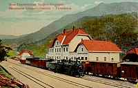 Gemischter Zug in der Station Ustiprača