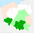 Mapa występowania irgi pospolitej w Polsce.